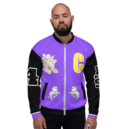 Caleb printed letterman Unisex Bomber Jacket