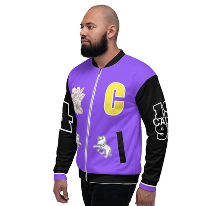 Caleb printed letterman Unisex Bomber Jacket