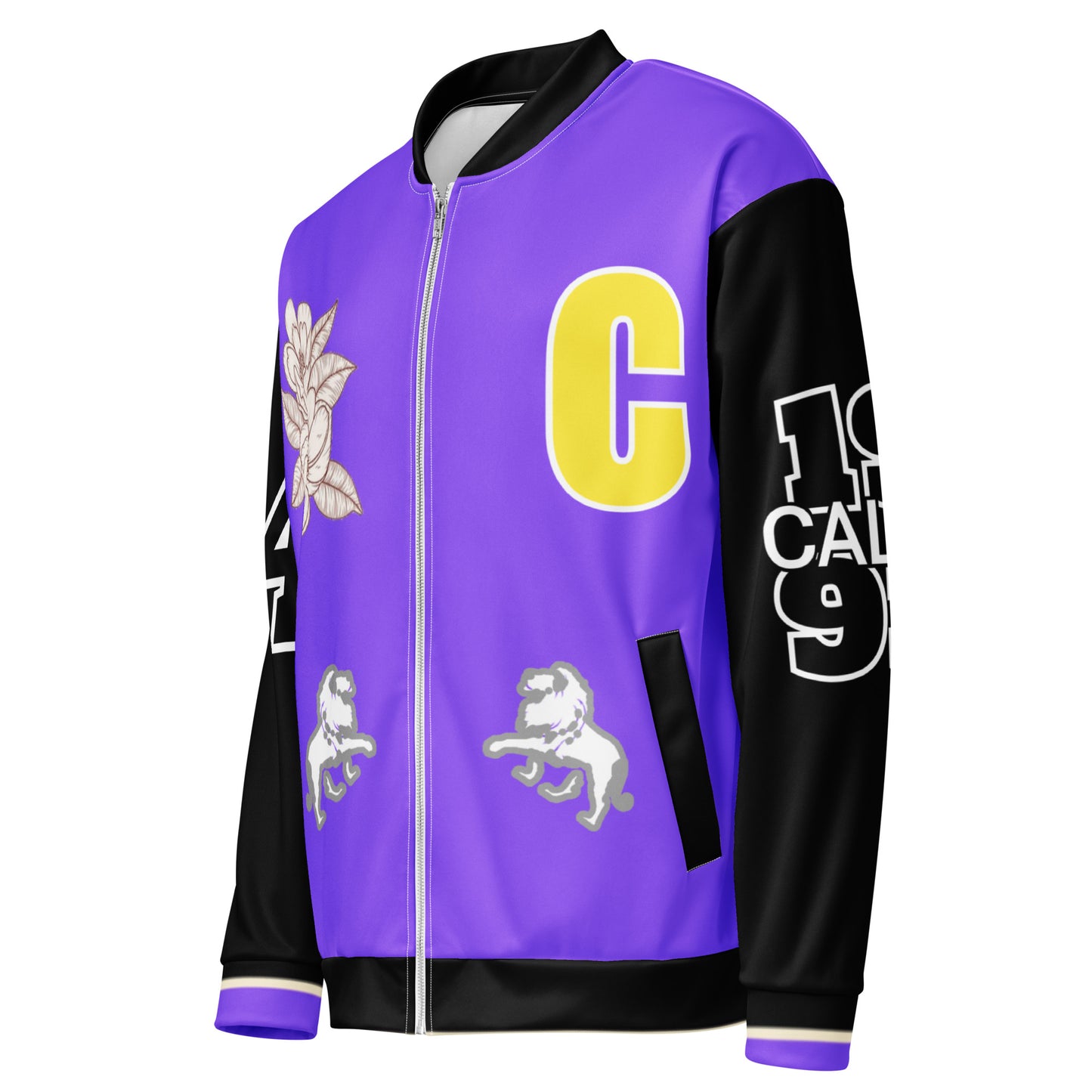 Caleb printed letterman Unisex Bomber Jacket