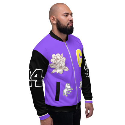 Caleb printed letterman Unisex Bomber Jacket