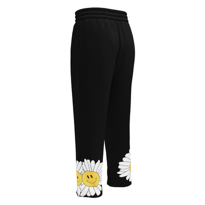 Caleb Wide-leg sunflower joggers blk