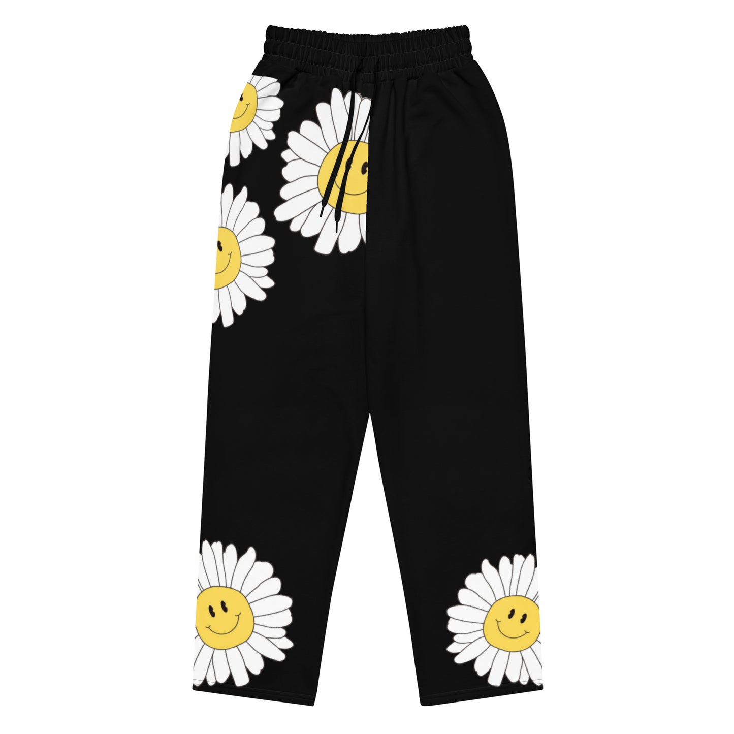 Caleb Wide-leg sunflower joggers blk