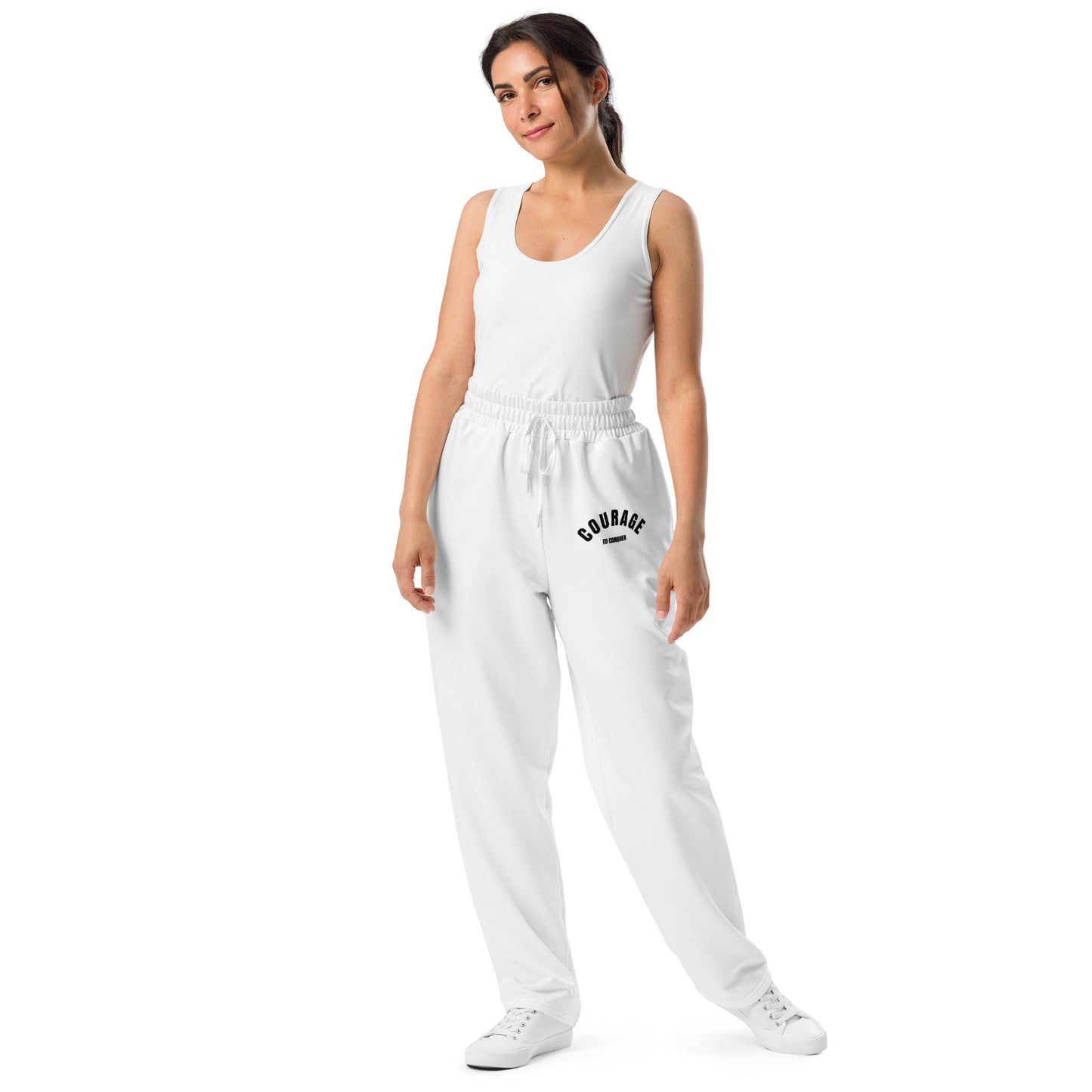 Caleb Wide-leg joggers white