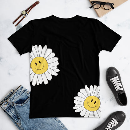 Caleb Women's sunflower T-shirt blk