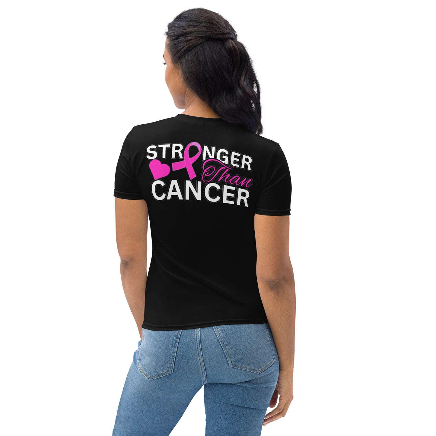 Women's black/pink cancer T-shirt