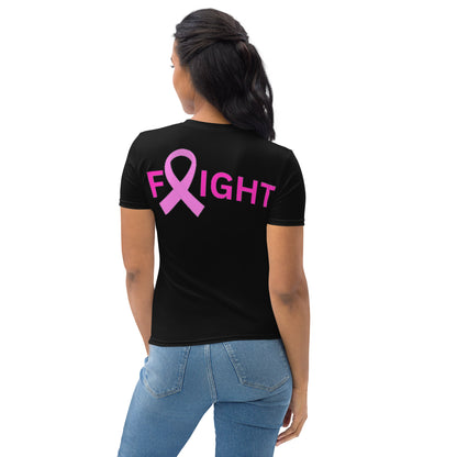 Women's black/pink Cancer T-shirt