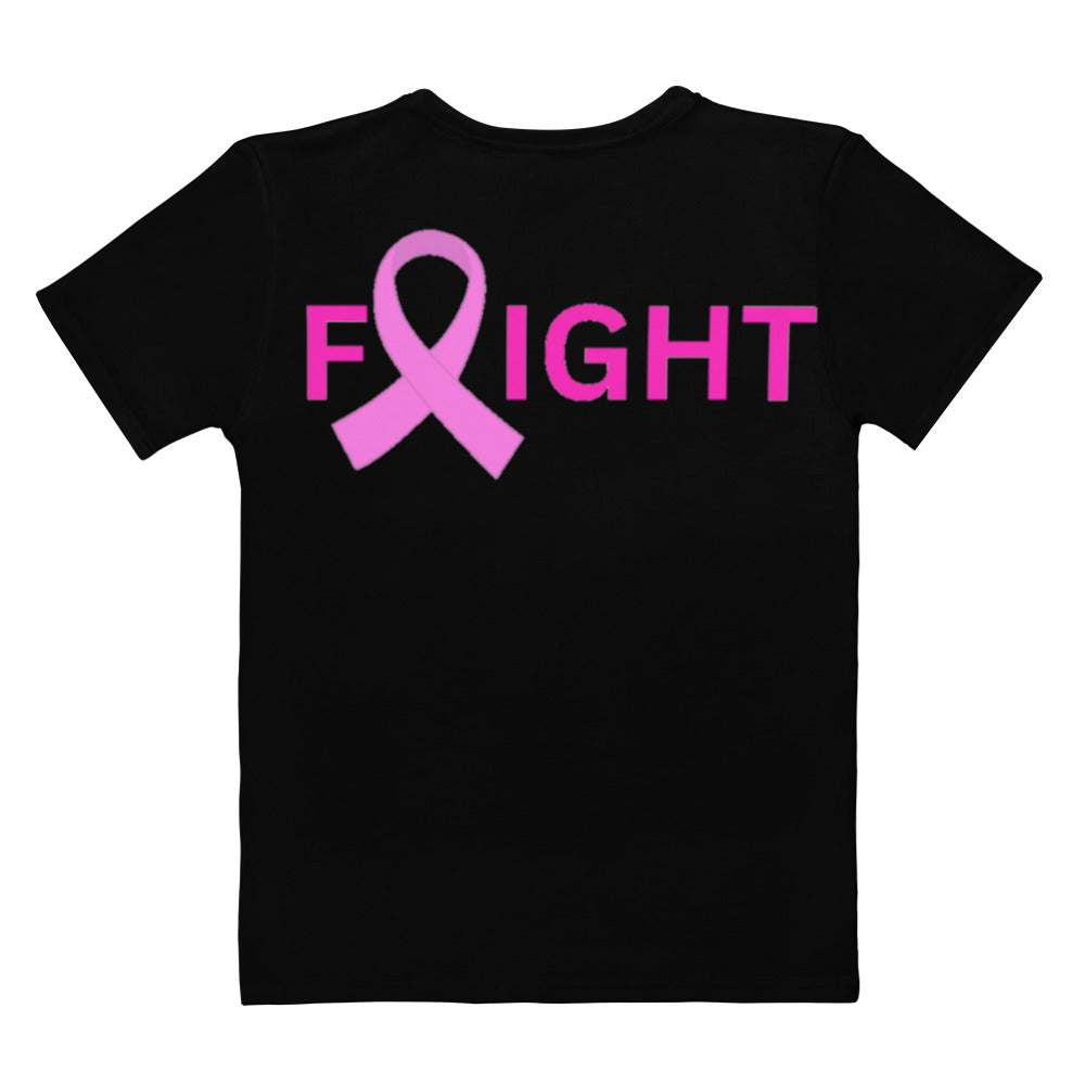 Women's black/pink Cancer T-shirt