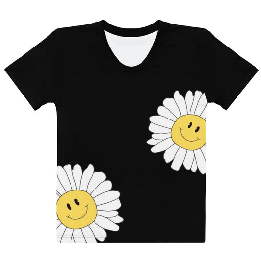 Caleb Women's sunflower T-shirt blk