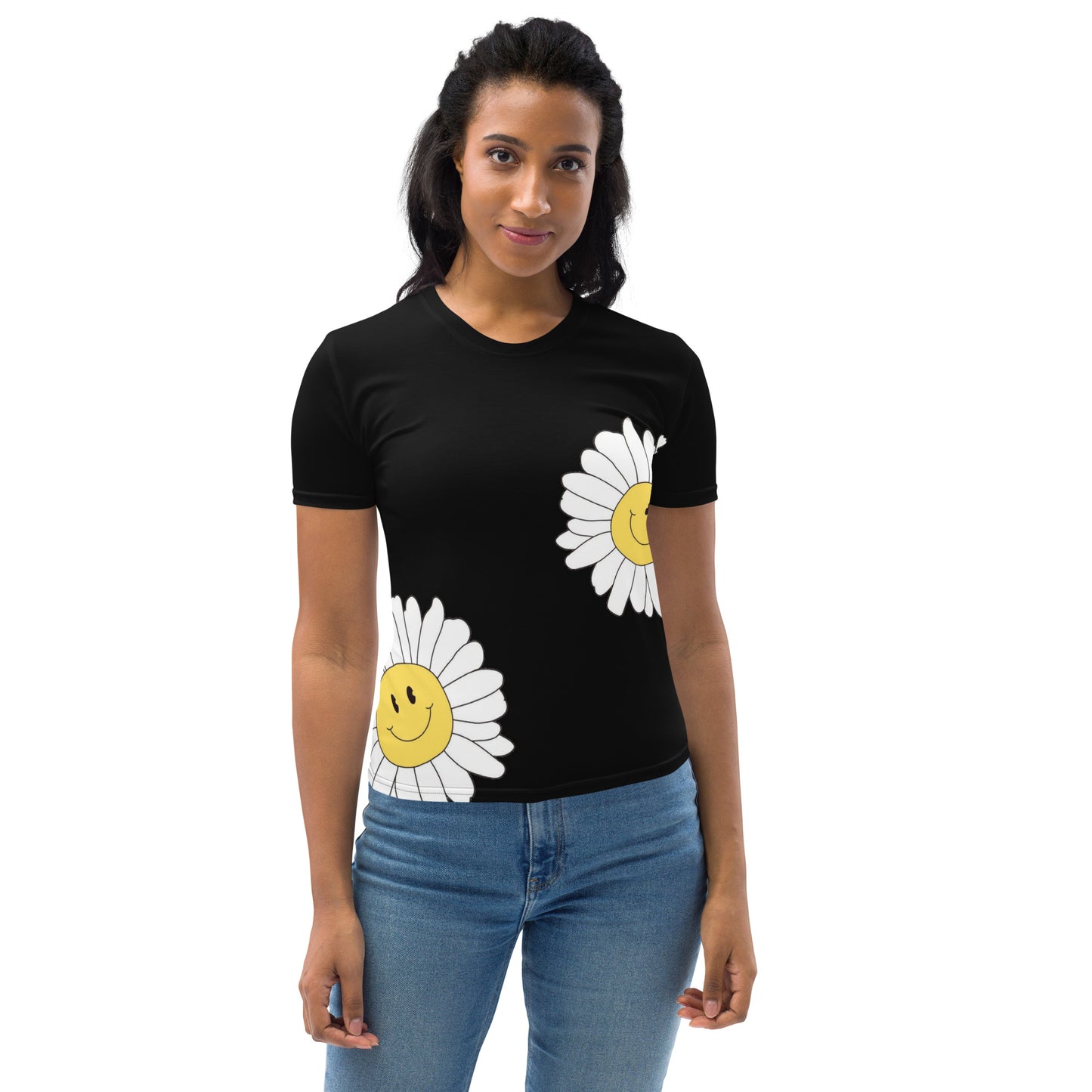 Caleb Women's sunflower T-shirt blk