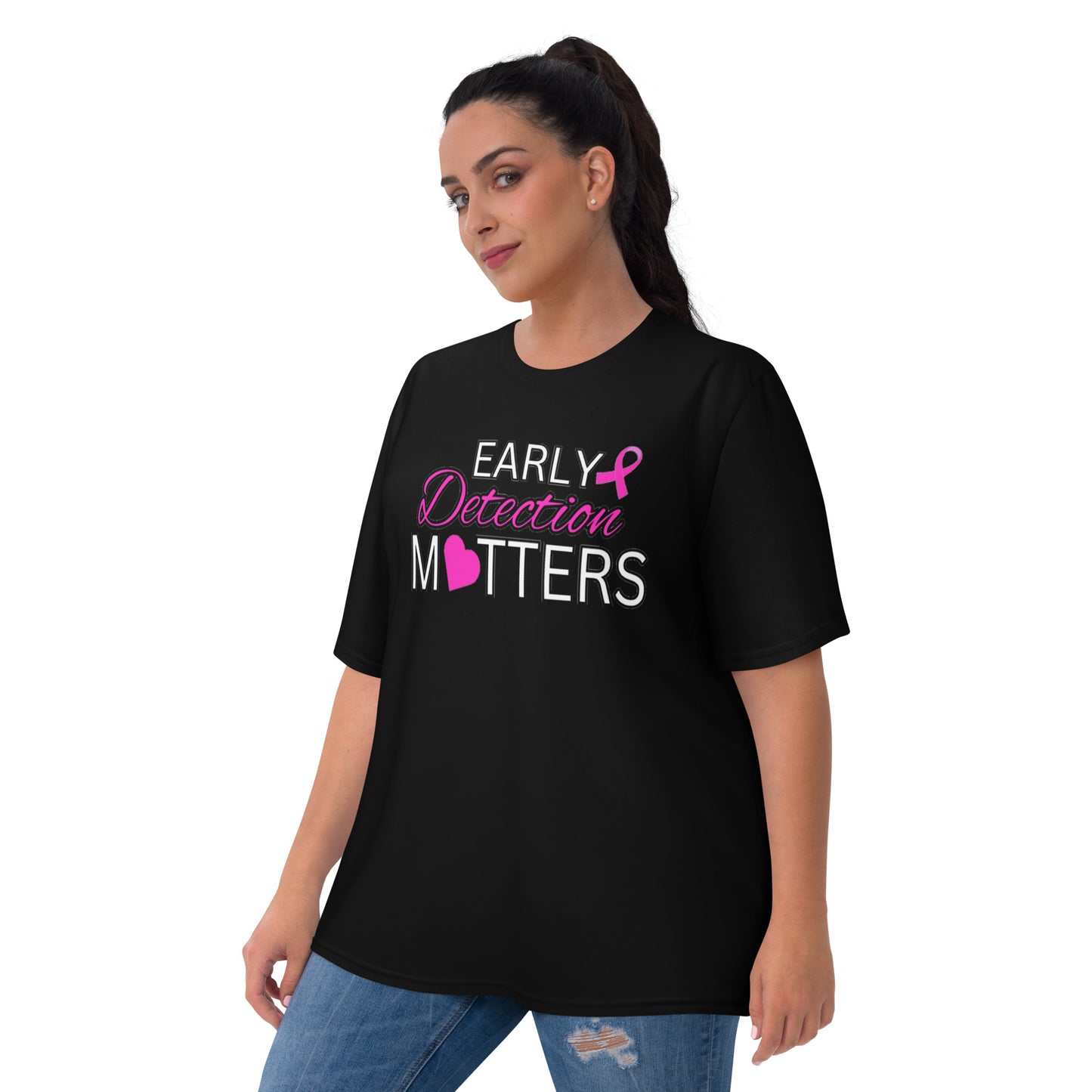 Women's black/pink cancer T-shirt