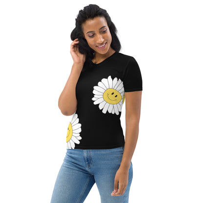 Caleb Women's sunflower T-shirt blk