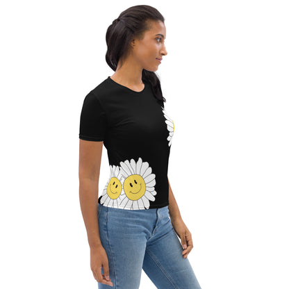 Caleb Women's sunflower T-shirt blk