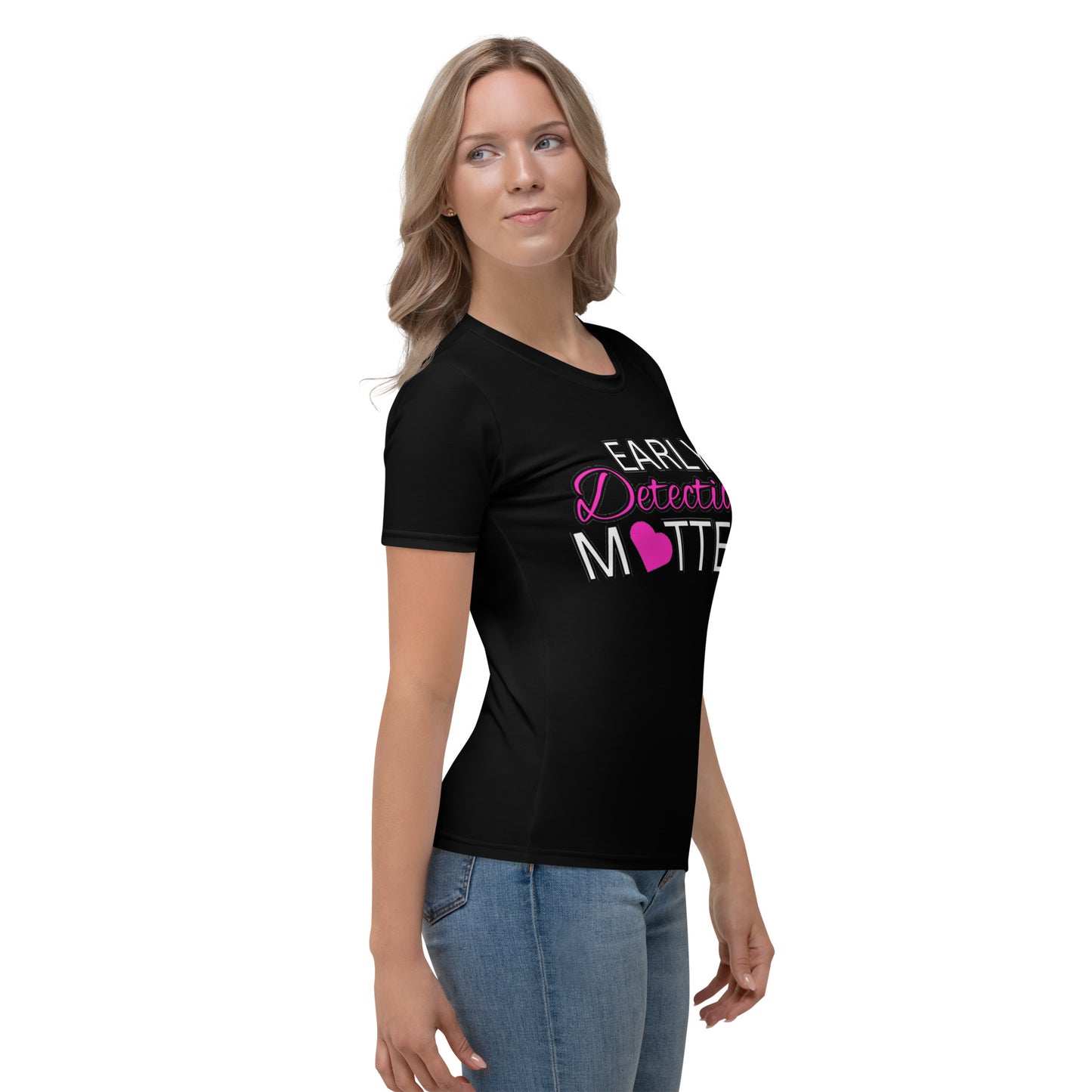 Women's black/pink cancer T-shirt